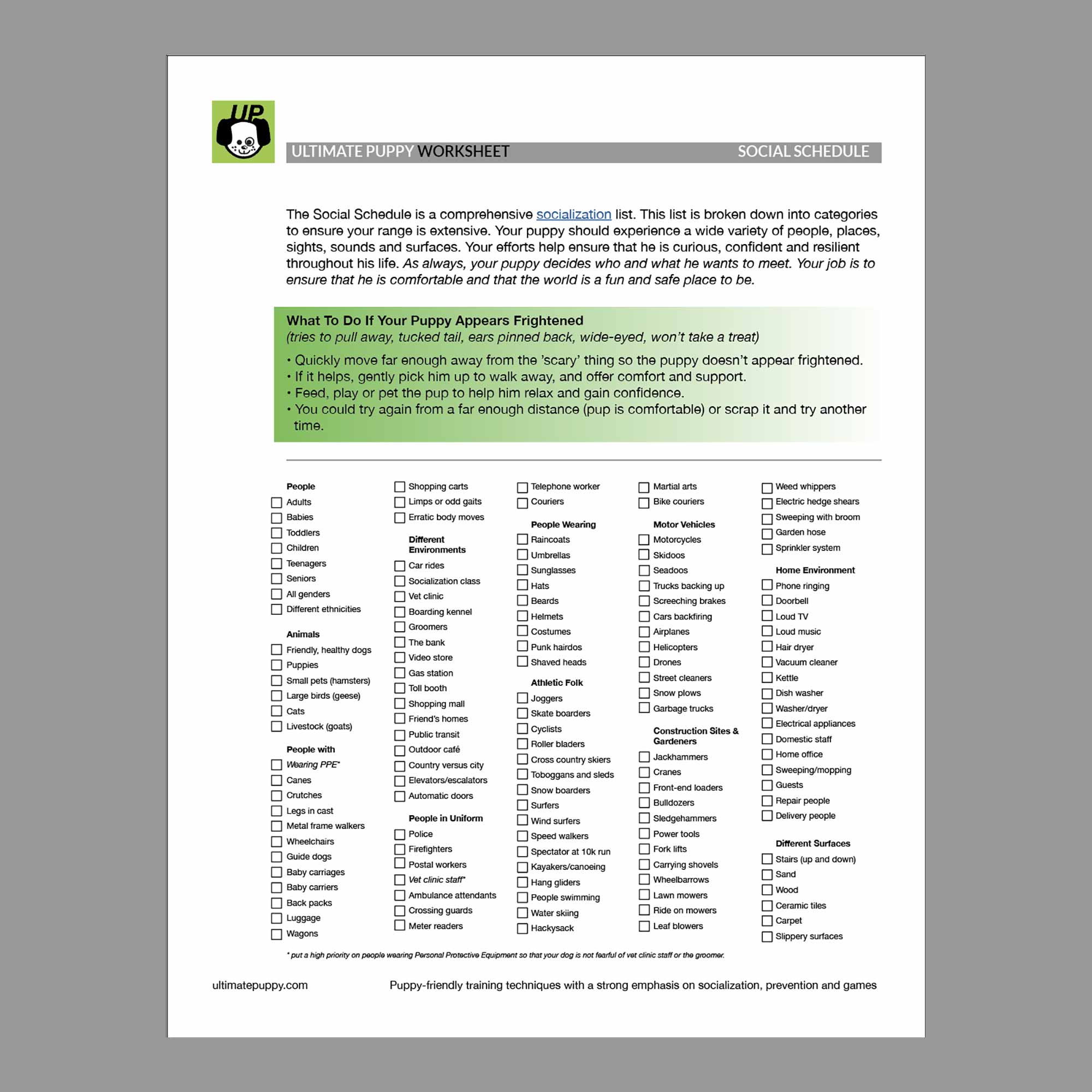 A Social Schedule Puppy Socialization Checklist Ultimate Puppy